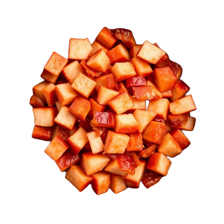 Porção de bacon em cubos